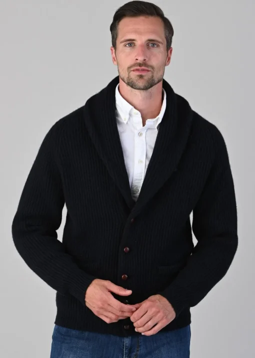 Cashmere Windsor Shawl Jacket - Navy