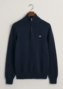 Casual Cotton Half Zip - Evening Blue