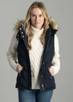 Charlotte Padded Gilet - Navy Blue