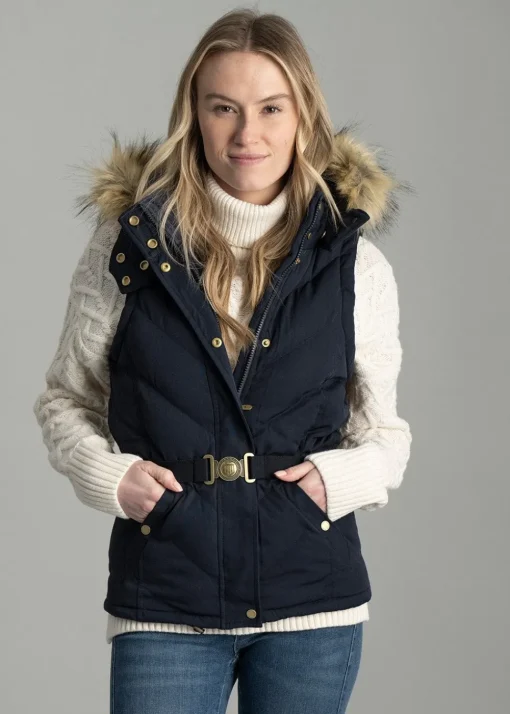 Charlotte Padded Gilet - Navy Blue