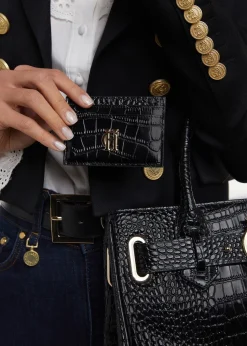 Chelsea Card Holder - Black Croc