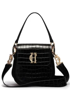 Chelsea Saddle Bag - Black Croc
