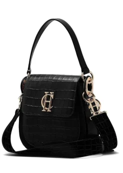 Chelsea Saddle Bag - Black Croc