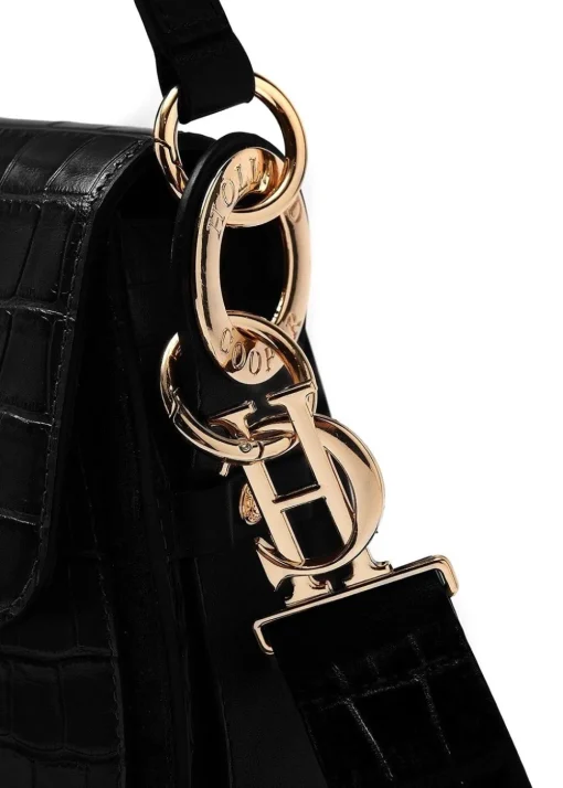 Chelsea Saddle Bag - Black Croc