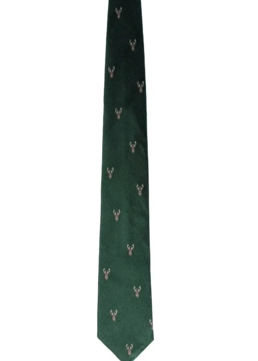 Cheviot Tie - Racing Green Stag