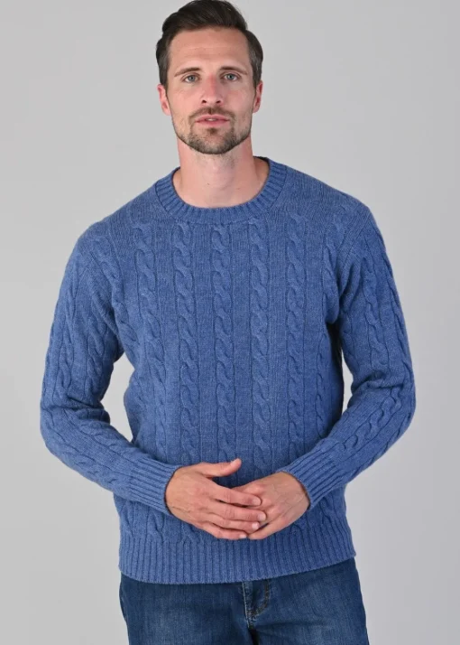 Chirnside 4 Ply Cashmere Crew - Lapis