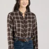 Clarion Blouse - Mole Plaid