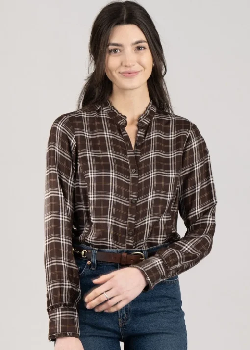 Clarion Blouse - Mole Plaid
