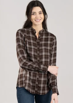 Clarion Blouse - Mole Plaid