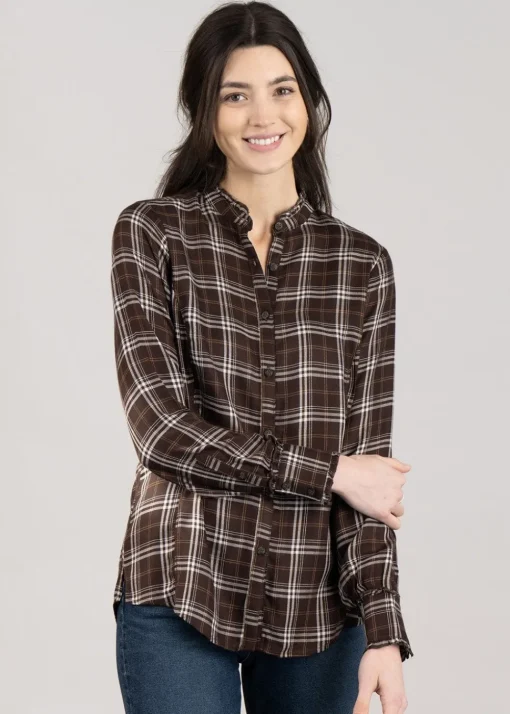 Clarion Blouse - Mole Plaid