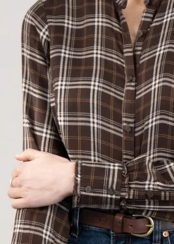 Clarion Blouse - Mole Plaid