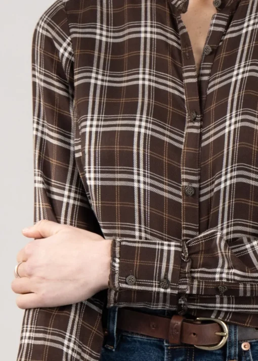 Clarion Blouse - Mole Plaid
