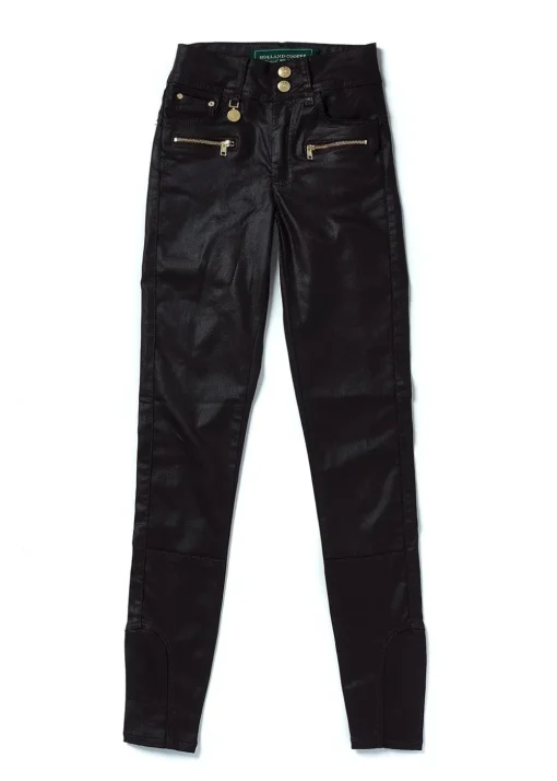 Coated Jodhpur Jeans - Black
