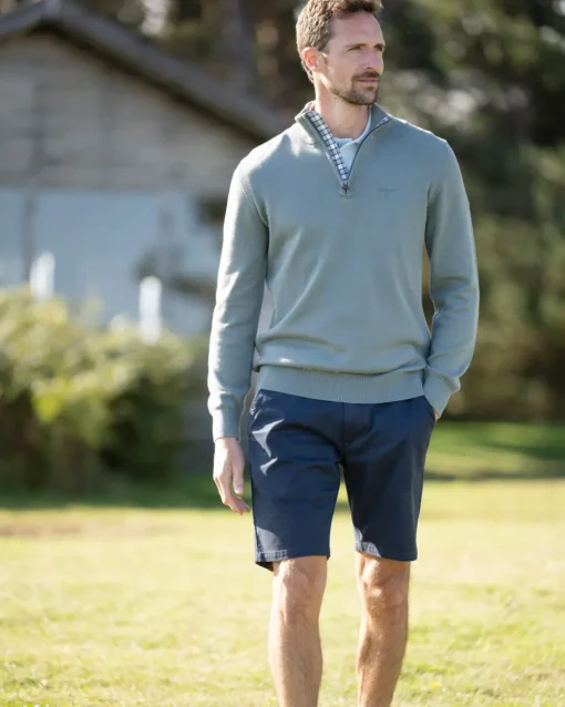 Cotton Half Zip - Vintage Teal