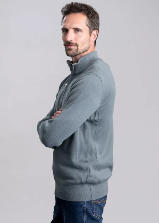 Cotton Half Zip - Vintage Teal