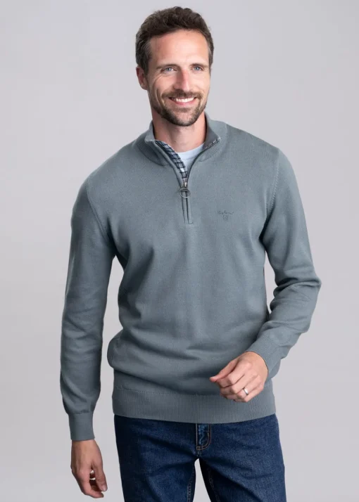 Cotton Half Zip - Vintage Teal