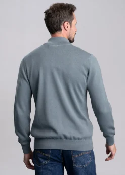 Cotton Half Zip - Vintage Teal