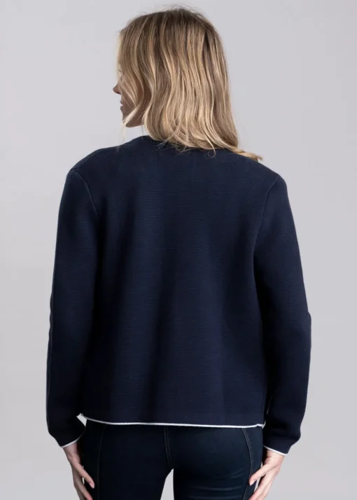 Cotton Knit Jacket - Evening Blue