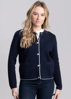 Cotton Knit Jacket - Evening Blue
