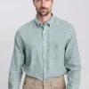 Cotton Linen Shirt - Woody Green
