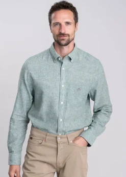 Cotton Linen Shirt - Woody Green