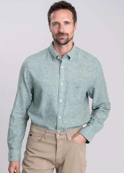 Cotton Linen Shirt - Woody Green