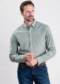 Cotton Linen Shirt - Pine Green
