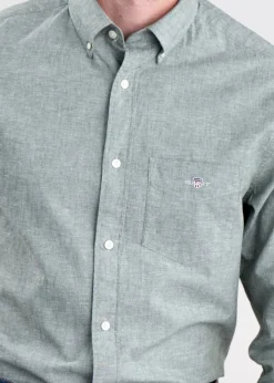 Cotton Linen Shirt - Pine Green