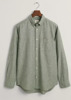Cotton Linen Shirt - Pine Green
