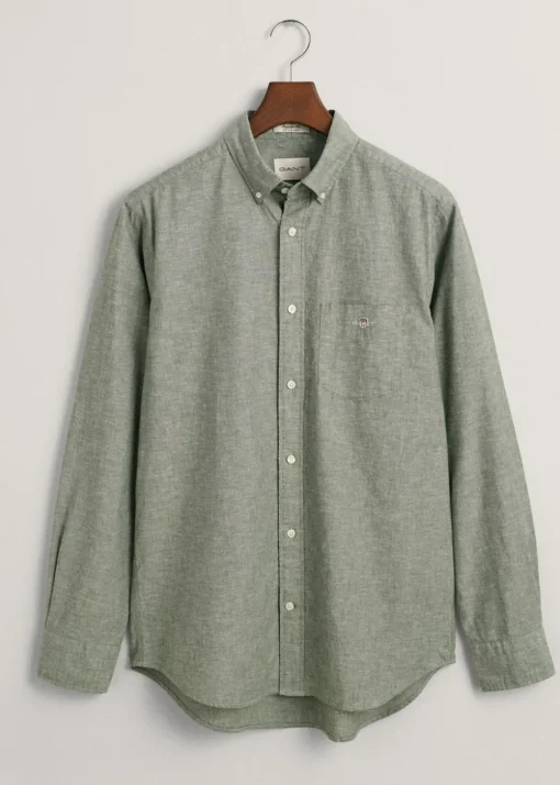 Cotton Linen Shirt - Pine Green