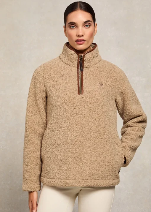 Country Fleece Quarter Zip - Natural Borg