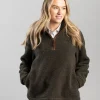 Country Fleece Quarter Zip - Khaki Borg