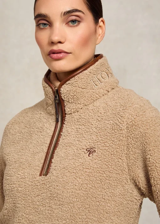 Country Fleece Quarter Zip - Natural Borg