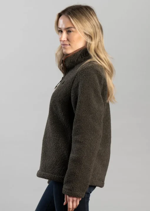 Country Fleece Quarter Zip - Khaki Borg