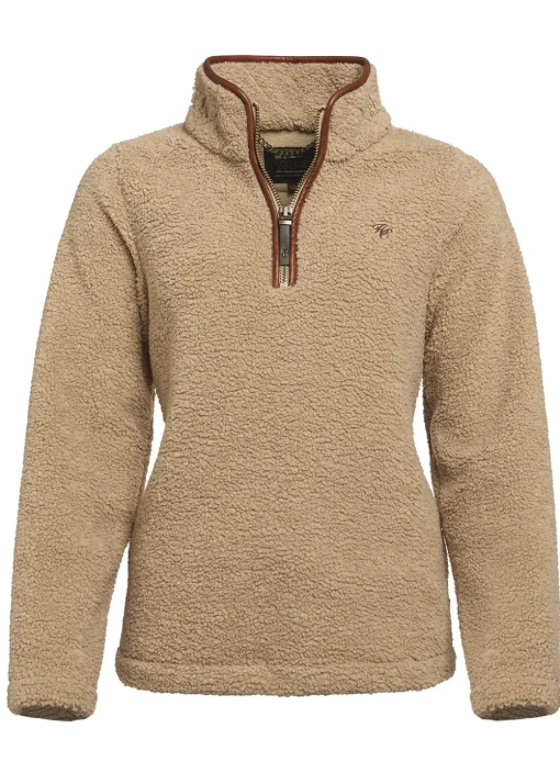 Country Fleece Quarter Zip - Natural Borg