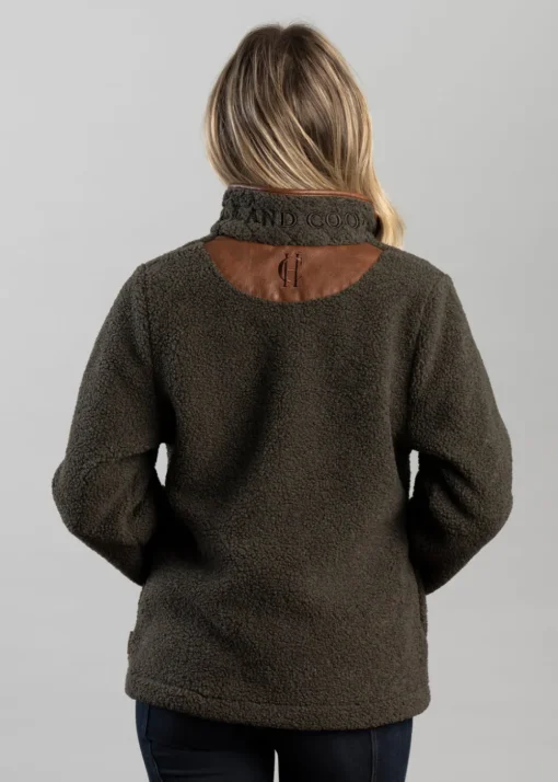 Country Fleece Quarter Zip - Khaki Borg