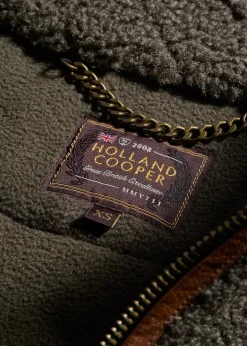 Country Fleece Quarter Zip - Khaki Borg