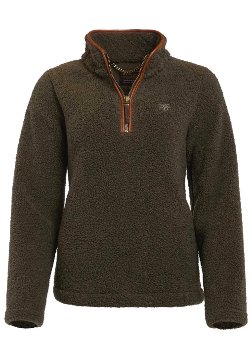 Country Fleece Quarter Zip - Khaki Borg