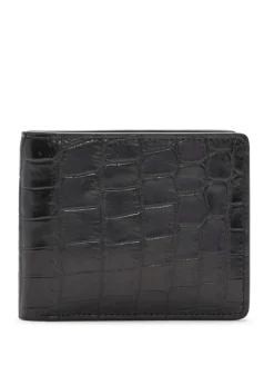 Crocodile City Slim Bi-Fold Wallet - Black