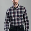 Crossfell Tailored Checked Shirt - Navy