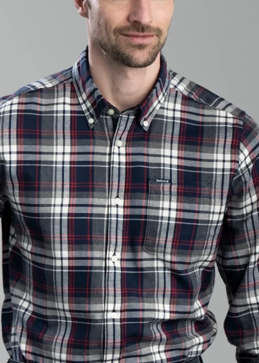 Crossfell Tailored Checked Shirt - Navy