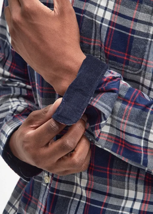 Crossfell Tailored Checked Shirt - Navy