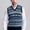 Cullivoe Slipover - Navy Fairisle