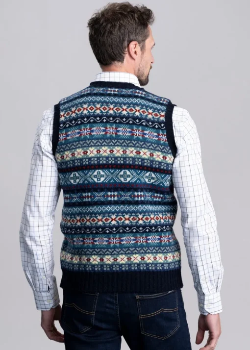 Cullivoe Slipover - Navy Fairisle