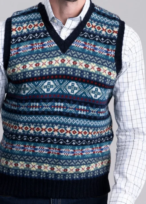 Cullivoe Slipover - Navy Fairisle