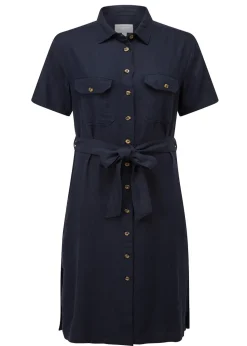 Daisy Linen Dress - Navy