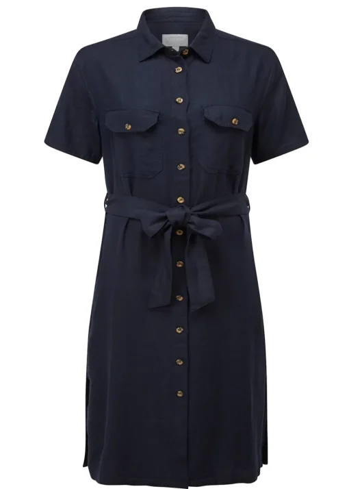 Daisy Linen Dress - Navy