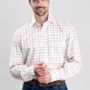 Douglas Shirt - Dark Teal, Orange and Cherry