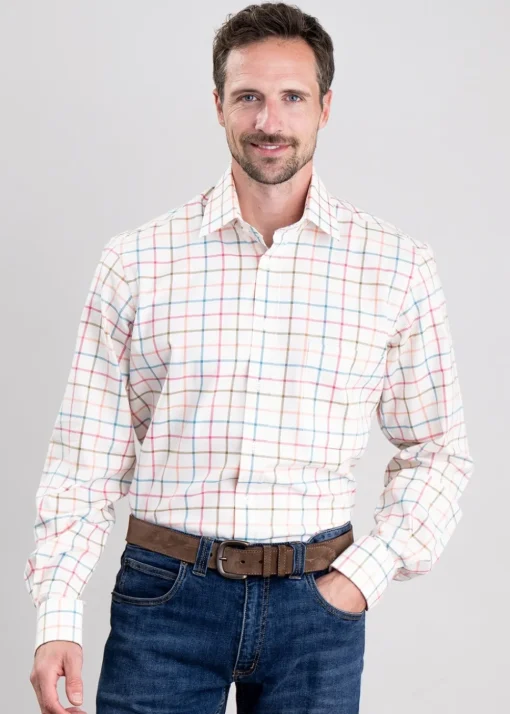 Douglas Shirt - Dark Teal, Orange and Cherry