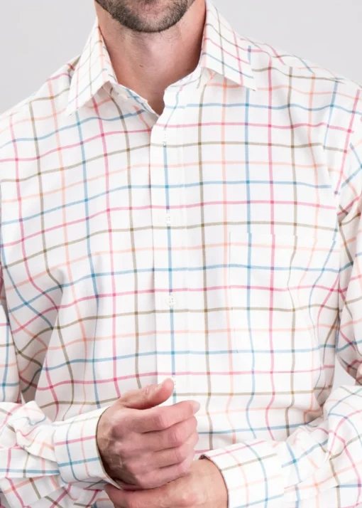 Douglas Shirt - Dark Teal, Orange and Cherry